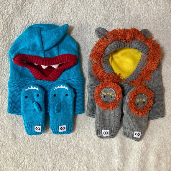 Large Winter Baby Bundle Snowsuit & Hats Zoocchini, Gymboree size 3-6 months - Picture 2 of 11